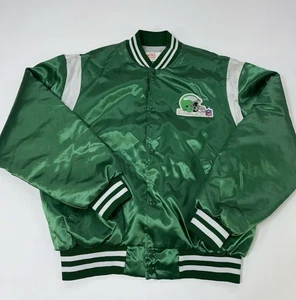 VTG 80s 90s Philadelphia Eagles Swingster Satin Bomber Jacket Kelly Green Mens L - Picture 1 of 9