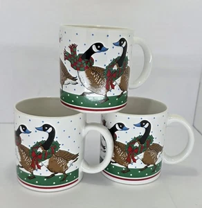 Vintage Weihnachten Gans Tassen / Tassen 3er Set gebraucht super süß  - Bild 1 von 9