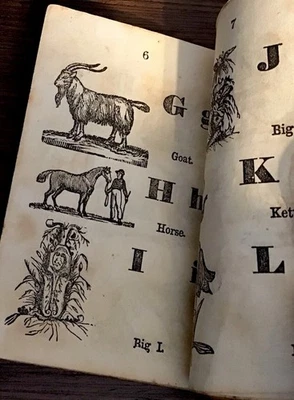 Antique GIRLS AND BOYS PRIMER CONCORD NH Rufus Merrill 3.75x2.5” Sewn Binding  - Image 1 of 4