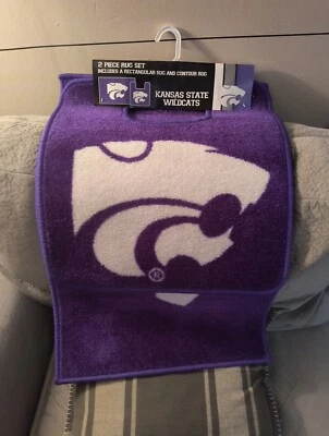 Juego de 2 alfombras de baño Kansas State Wild cats alfombra rectangular y alfombra de contorno Foto 1 de 4
