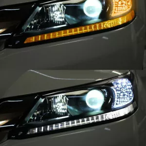 For 13-15 Honda Accord Sedan Switchback Headlight White Amber LED DRL Tube Light - Picture 1 of 9