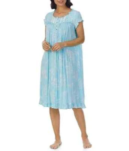 Neu mit Etikett $ 74 Eileen West aquamarin Modal kurz Flügelärmel Rüschen Walzer Nachthemd S - Bild 1 von 7