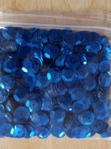 Pailletten metallic Pailetten 8mm gewölbt 15g blau glänzend Basteln Nähen NEU - Bild 1 von 1
