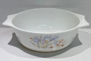 Vintage Pyrex Blue Iris 7 3/4 Round Casserole Dish Bowl No Lid Made in England - Picture 1 of 4