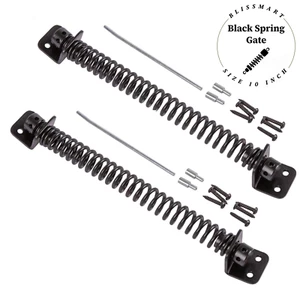 Gate Spring Door Closer 10 inch Black Shed Garden Garage Adjustable Tension x 2 - Picture 1 of 6