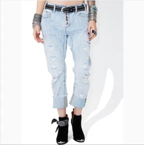 One Teaspoon PHOENIX SAINTS Jeans Size 26 Oneteaspoon Euc Light Wash Destroyed - Picture 1 of 4