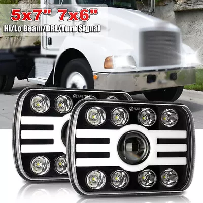 For Kenworth T300 Trucks 2024 Newest pair 130W 7x6" 5x7inch LED HI/LO Headlights - Image 1 of 4