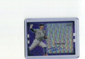 2018 Leaf Perfect Game Metal Autographs Purple Wave Dawson Netz Auto 3/8