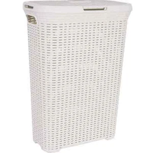 Curver Wäschekorb 60L Rattan Wäschebox Wäschekörbe Wäschesammler Creme - Bild 1 von 5