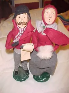 RARE Early Byers Choice Caroler Matched Couple 1983 Sheet Music, Muff Bumpy Base - Picture 1 of 9