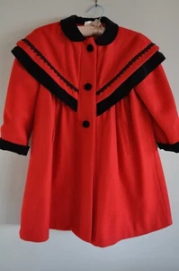 Vintage Rothschild Red and Black Jacket 100% Wool Size 6X American Girl Samantha - Picture 1 of 16