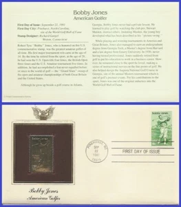 USA8 #1933 RÉPLICA DORADA U/A FDC Bobby Jones - Imagen 1 de 1