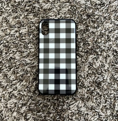 Black and White Plaid iPhone XS Phone Case By Casely - Image 1 of 2
