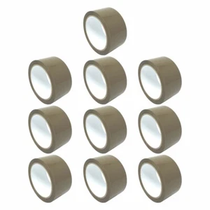 10 Rolls Brown Parcel Tape Strong Packing Carton Sealing Tape 48mm x 66m - Picture 1 of 21