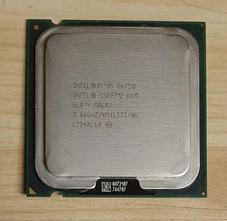 PROCESSORE CPU LGA 775 INTEL CORE 2 DUO E6750 SLA9V MALAY 2,66 ghz/4M/1333 - Immagine 1 di 1