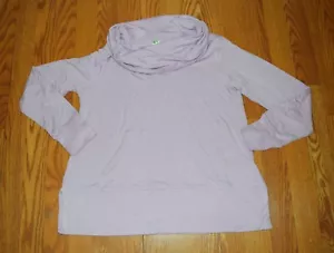 NWT Womens Green Tea Lavender Soft Pullover Loose Cowl Neck L/S Shirt SMALL S - Picture 1 of 2