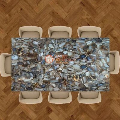 Wild Agate Table Top Mix Agate Table Agate Dining Table, Handmade Agate Decors - Image 1 of 3