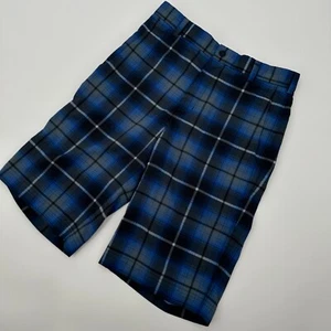 Nike Golf Tour Performance Shorts Mens Size 28 Blue Plaid Dri Fit Slash Pockets - Picture 1 of 7