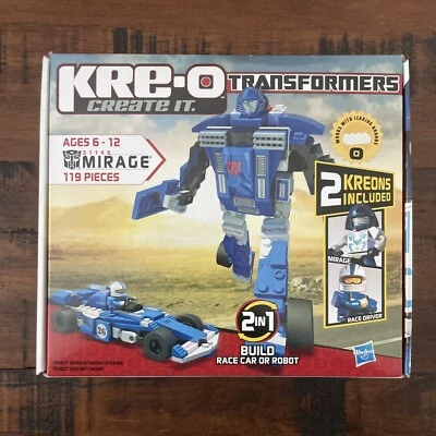 Transformers Hasbro 31145 Mirage KRE-O, 2 In 1 Build Race Car Or Robot - Image 1 of 4