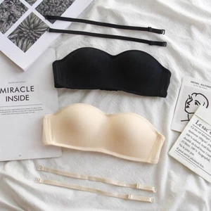 Prom Strapless Bras Women Sexy Lingerie Light Padded Bralette Wireless Brassiere - Picture 1 of 11
