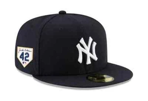 NEW ERA 59FIFTY New York Yankees #42 Jackie Robinson Navy Fitted Hat Size 7 1/2 - Picture 1 of 3