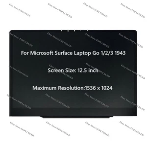 12.5" Microsoft Surface Laptop Go 1 2 3 LCD Touch Screen Display Assembly 1943 - Picture 1 of 7