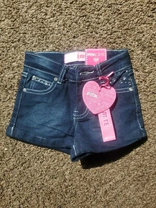 Pink Latte Girls Size 6 Year Old NWT adjustable Waist Jean Shorts - Picture 1 of 2