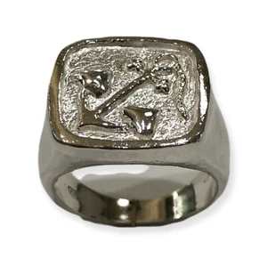 Anello Sigillo con Ancora e Cuori in argento 925% - Imagen 1 de 4