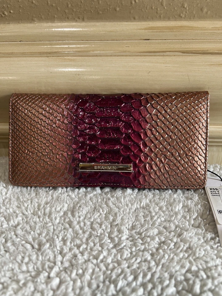 Brahmin Ady Pomegranate Harkness Melbourne Leather Wallet Retails