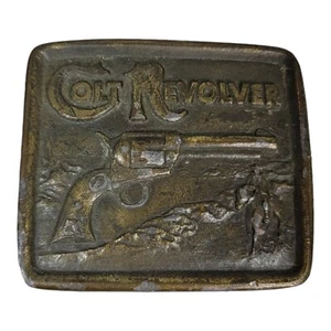 Revólver Colt vintage para hombre hebilla de cinturón de latón armas de fuego 1976 Indiana metal artesanal - Imagen 1 de 8