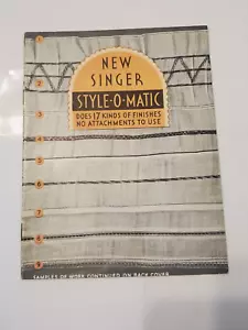 ORIGINAL Singer Sewing Machine RARE Style-O-Matic Attachment 121095 MANUAL ONLY - Picture 1 of 5