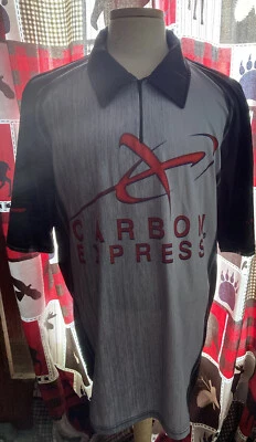 Carbon Express Zipper Collar Dri Fit Polo Shirt 100% Polyester Size XL Preowned - Image 1 of 4