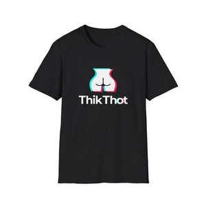 ThikThot Funny Social Media Logo Parody Sexy Thicc BBW Unisex Softstyle T-Shirt - Picture 1 of 6