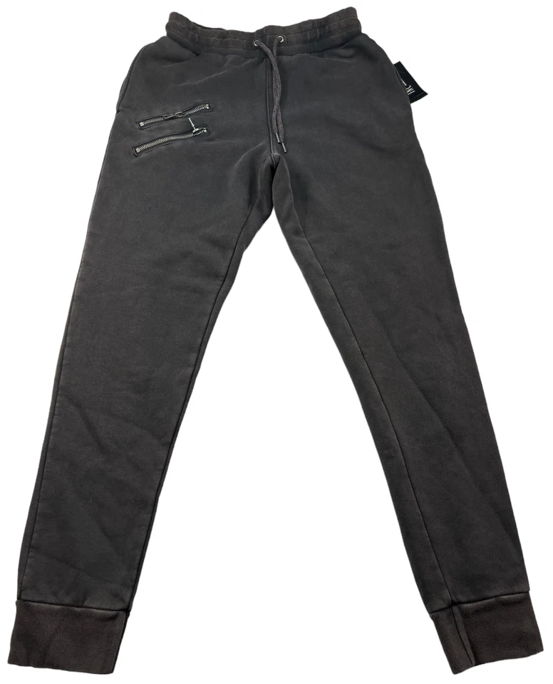 Calça de Moletom Masculina International Concepts Tamanho XS Preta Lavada Perna Cônica Nova Puxada - Imagem 1 de 4