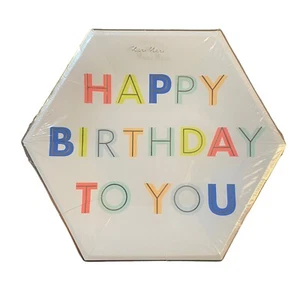 Meri Meri Octagon Plates Birthday Party Decorations - 8 Large Plates - Picture 1 of 2