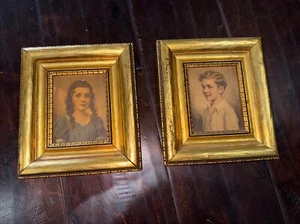 Edward Gross Co. By Bosseron Chambers Art Print Set Of 2 Boy Girl Portraits - Picture 1 of 2