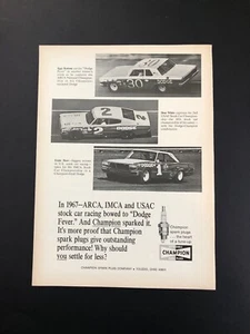 1967 DODGE CHARGER NASCAR ORIGINAL VINTAGE PRINT AD ADVERTISEMENT PRINTED - Picture 1 of 1