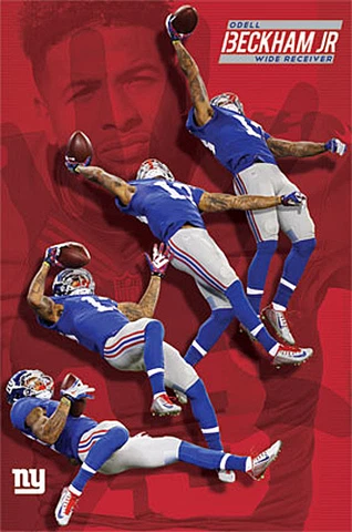 ODELL BECKHAM JR. Multi-Action Miracle Catch New York Giants NFL 22x34 POSTER Cover
