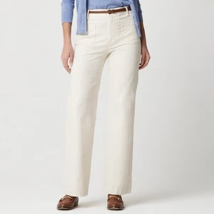 J.Crew Lizzie High-Rise Patch-Pocket Wide-Leg Pant Natural Neutral Gr. 28 Neu mit Etikett - Bild 1 von 10