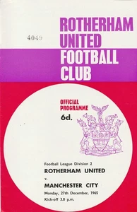Rotherham United v Manchester City, 27 December 1965, Division Two. ***POSTPONED - Picture 1 of 1