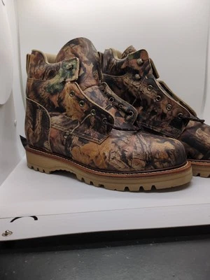 P.W. Minor Real USA LEATHER Men's Boots. Size 8 2E Real Tree Camo Brand New - Image 1 of 4