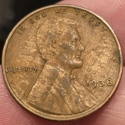 1938 Lincoln Wheat Cent Woody Improper Alloy Mix US Mint Error Striped Penny - Image 1 of 2