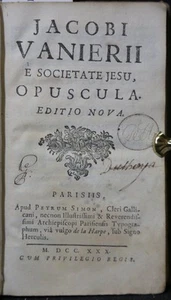 Jacobi Vanierii e societate Jesu, opuscula; editio nova. 1730 - Bild 1 von 3