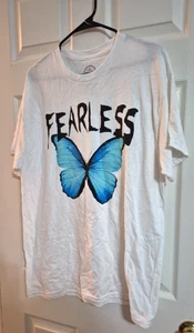 DOM Fearless White Cotton Butterfly Shirt Size Large Unisex Colorful Art Size L - Bild 1 von 5