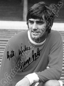 GEORGE BEST - Football calcio - print signed photo - foto con autografo stampato - Foto 1 di 1