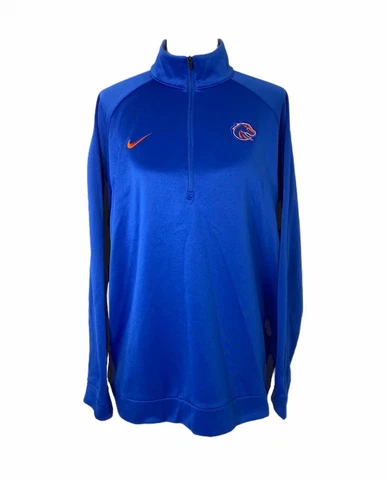 Nike Boise State Bronco's Basketball Men’s XL Blue 1/2 Zip Athletic Sweatshirt Cover