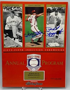 1994 HOF Induction Carlton & Rizzuto signed program JSA - Picture 1 of 4