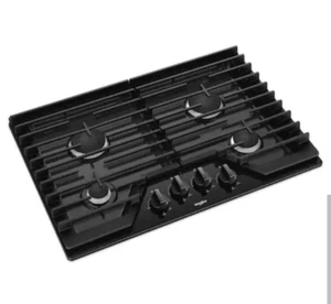 WHIRLPOOL 4 BURNER EZ CLEAN 30" DROP-IN COOKTOP STOVE NATURAL GAS IRON GRATES - Picture 1 of 7