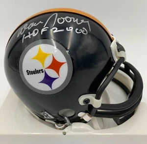 DAN ROONEY signiert PITTSBURGH STEELERS Riddell VSR4 T/B Mini Helm HOF 2000 -- BAS - Bild 1 von 8