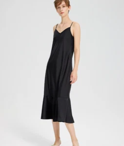 Abito midi Lattelier slip cami nero spalline regolabili piccolo nuovo con etichetta - Foto 1 di 10